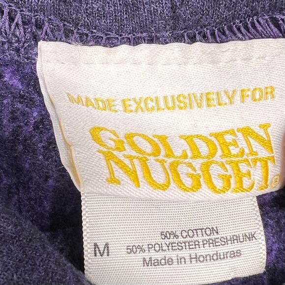 Golden Nugget Casino Mens Navy Cotton Blend Fringe Embroidered Logo Hoodie Sz M - Picture 8 of 11